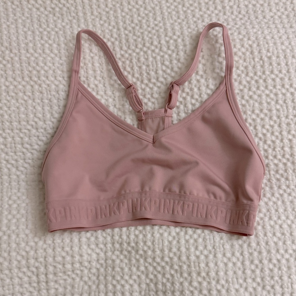 PINK Sports Bra w/ Mesh Light Pink Mauve